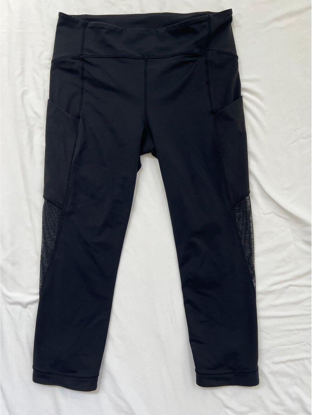 Lululemon women’s size 10 black cropped leggings with mesh sides